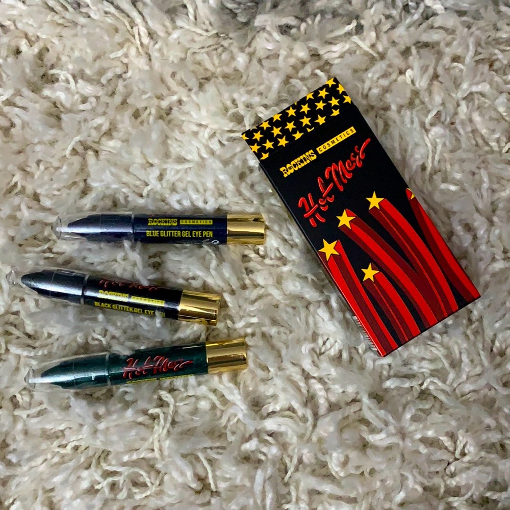 ROCKINS cosmetics Hot Mess Black, Blue & Green Glitter Eye Pens